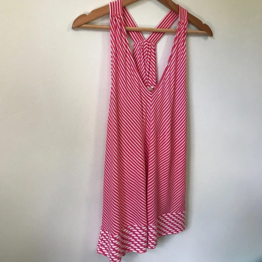 Banana Republic Pink & White Tank Top, Size L - Picture 3 of 13
